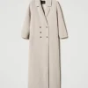 Manteaux Et Trenchs*TWINSET Milano Manteau Long Croisé En Fausse Fourrure Beige « Parchment »