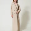 Manteaux Et Trenchs*TWINSET Milano Manteau Long Croisé En Fausse Fourrure Beige « Parchment »