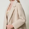Manteaux Et Trenchs*TWINSET Milano Manteau Long Croisé En Fausse Fourrure Beige « Parchment »