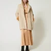 Manteaux Et Trenchs*TWINSET Milano Manteau Mi-long En Fausse Fourrure Ivoire