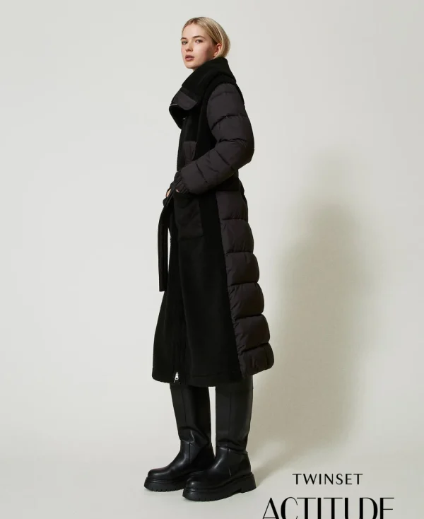 manteau_rembourr_en_fauss_0.webp Manteaux Et Trenchs*TWINSET Milano Manteau Rembourré En Fausse Fourrure Noir