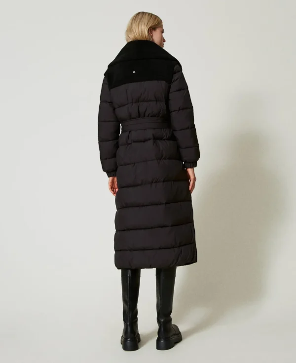 manteau_rembourr_en_fauss_3.webp Manteaux Et Trenchs*TWINSET Milano Manteau Rembourré En Fausse Fourrure Noir