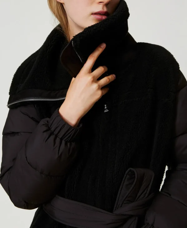 manteau_rembourr_en_fauss_4.webp Manteaux Et Trenchs*TWINSET Milano Manteau Rembourré En Fausse Fourrure Noir