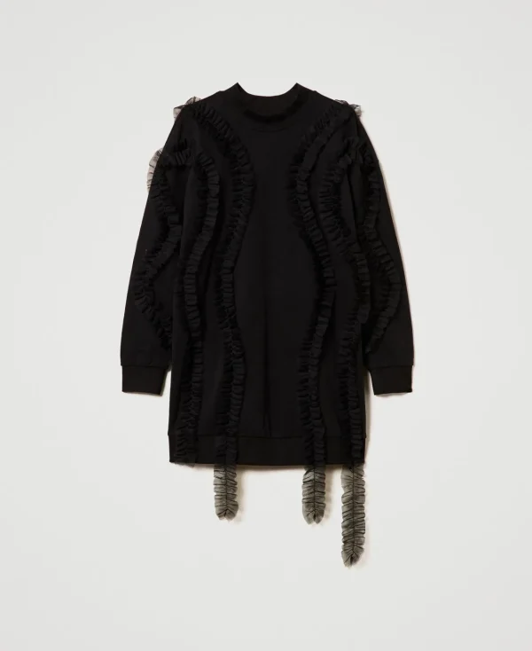Sweat-Shirts*TWINSET Milano Maxi Sweat-shirt Avec Volants En Tulle Noir