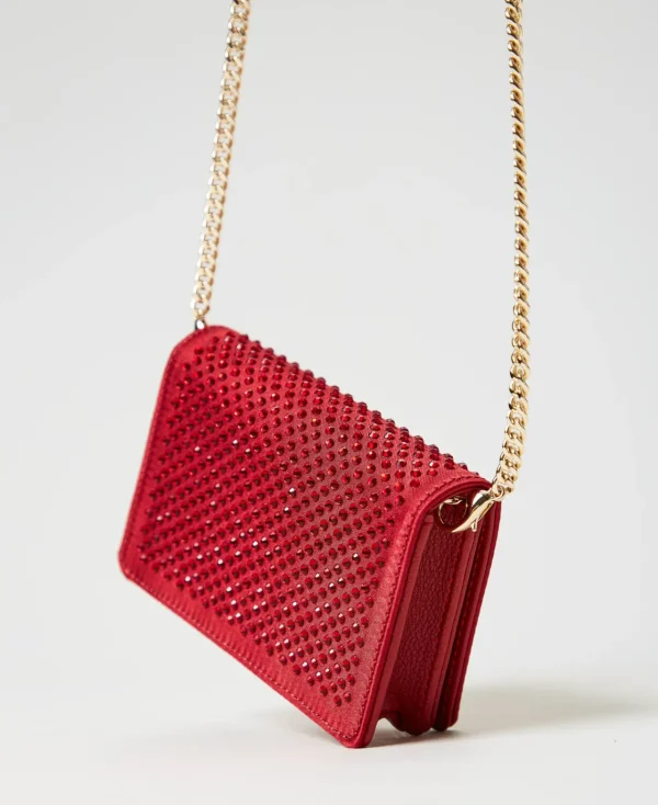 mini_sac__bandoulire_en_s_3.webp Mini Sacs | Sacs Porté Épaule*TWINSET Milano Mini Sac à Bandoulière En Satin Avec Strass Rouge Vénitien