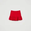 minijupe_avec_volant_1.webp Jupes*TWINSET Milano Mini-jupe Avec Volant Fiery Red