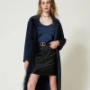 Jupes*TWINSET Milano Mini-jupe Effet Cuir Avec Ceinture Noir