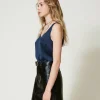 Jupes*TWINSET Milano Mini-jupe Effet Cuir Avec Ceinture Noir