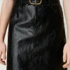 Jupes*TWINSET Milano Mini-jupe Effet Cuir Avec Ceinture Noir