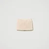 Jupes*TWINSET Milano Mini-jupe En Fausse Fourrure Avec Oval T Blanc « White Cream »