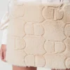 Jupes*TWINSET Milano Mini-jupe En Fausse Fourrure Avec Oval T Blanc « White Cream »