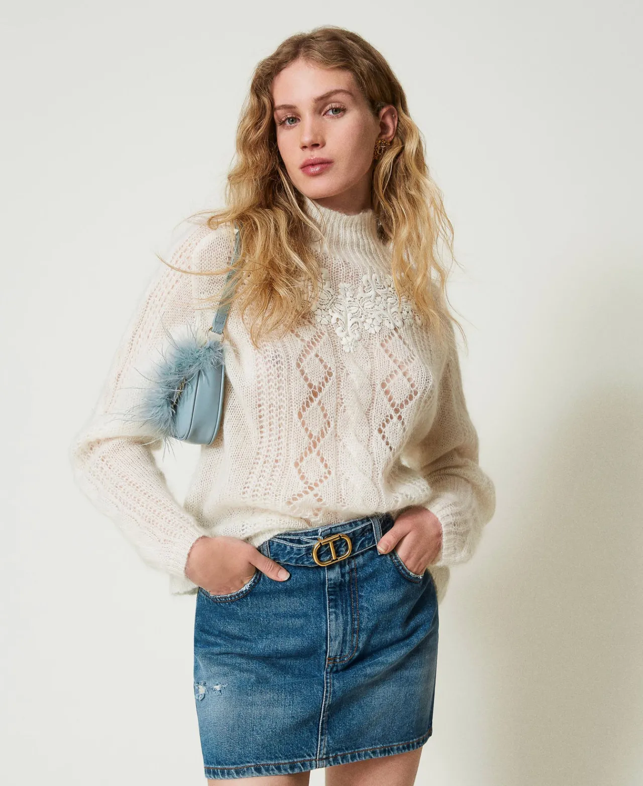minijupe_en_jean_avec_cei_0.webp Jupes*TWINSET Milano Mini-jupe En Jean Avec Ceinture Denim