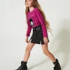 Jupes*TWINSET Milano Mini-jupe En Jean Avec Fentes Denim Noir Usé