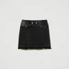 Jupes*TWINSET Milano Mini-jupe En Jean Avec Fentes Denim Noir Usé