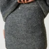 Jupes*TWINSET Milano Mini-jupe En Maille Bouclée Recyclée Gris Moyen Chiné/Lurex Clair Or