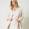 Jupes*TWINSET Milano Mini-jupe Matelassée Avec Oval T Blanc « Old White »