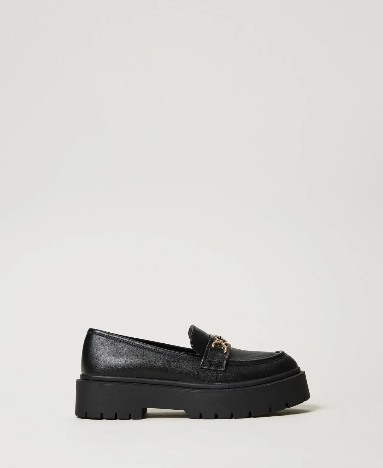 mocassins_avec_barrette_o_0.webp Ballerines Et Mocassins | Chaussures Plates*TWINSET Milano Mocassins Avec Barrette Oval T Noir
