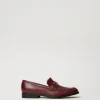 Ballerines Et Mocassins | Chaussures Plates*TWINSET Milano Mocassins En Cuir Avec Barrette Oval T Bordeaux