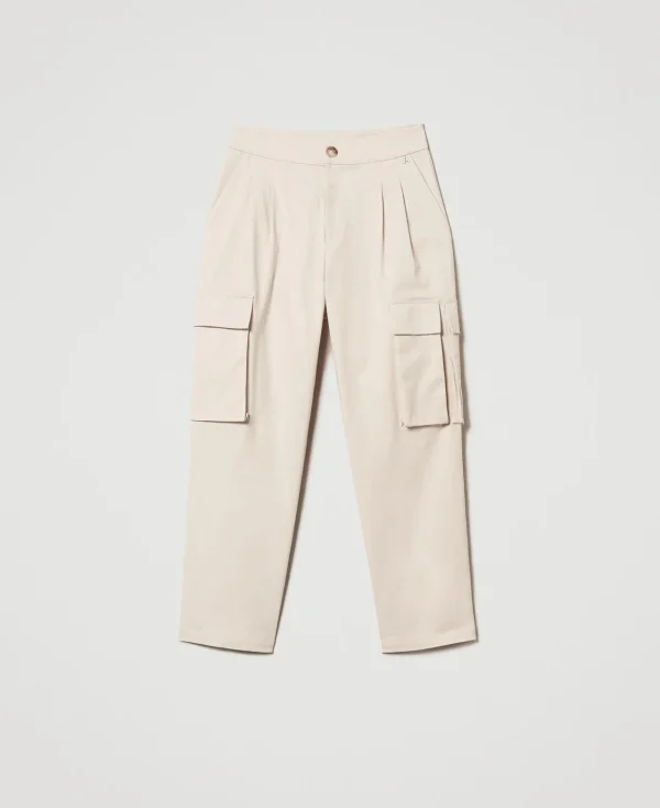 pantalon_cargo_avec_poche_1.webp Pantalons Cargo*TWINSET Milano Pantalon Cargo Avec Poches Asymétriques Rose Cloud Pink