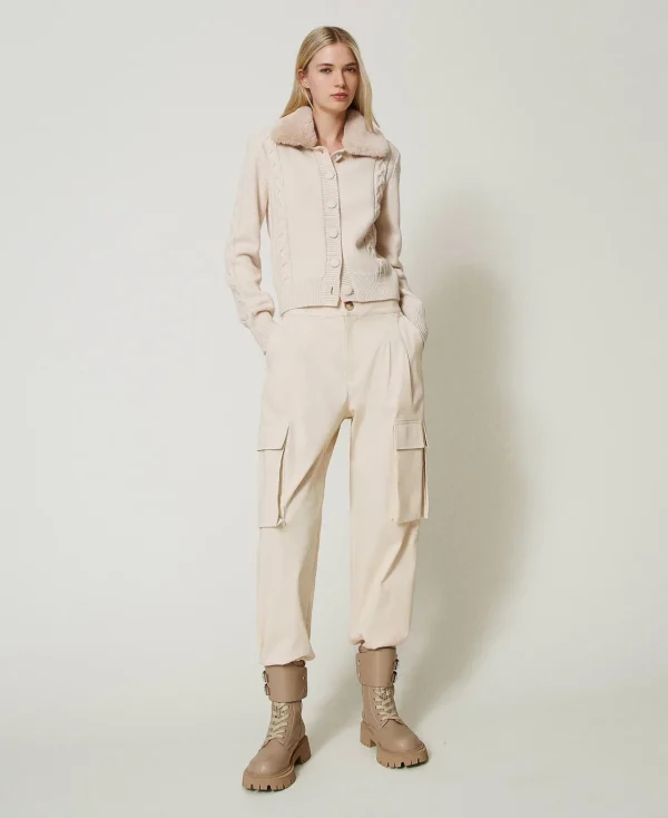pantalon_cargo_avec_poche_2.webp Pantalons Cargo*TWINSET Milano Pantalon Cargo Avec Poches Asymétriques Rose Cloud Pink