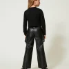 Pantalons Et Jeans*TWINSET Milano Pantalon Cargo Avec Poches Utility Noir