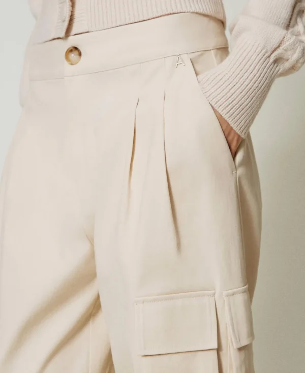 pantalon_cargo_avec_poche_4.webp Pantalons Cargo*TWINSET Milano Pantalon Cargo Avec Poches Asymétriques Rose Cloud Pink