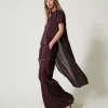 pantalon_cargo_en_satin_0.webp Pantalons Cargo*TWINSET Milano Pantalon Cargo En Satin Potent Purple