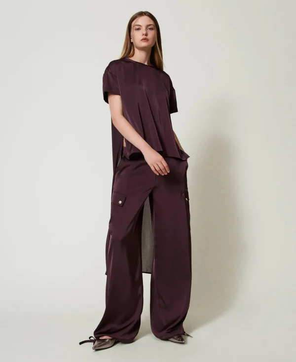 pantalon_cargo_en_satin_2.webp Pantalons Cargo*TWINSET Milano Pantalon Cargo En Satin Potent Purple