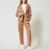 pantalon_cargo_en_scuba_e_0.webp Pantalons Cargo*TWINSET Milano Pantalon Cargo En Scuba Et Satin Caramel Camel