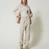 Pantalons Cargo*TWINSET Milano Pantalon Cargo MYFO Avec Broderie Dull Gold Chiné