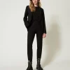 Pantalons Droits Et Cigarette*TWINSET Milano Pantalon Cigarette Avec élastique Noir