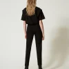Pantalons Droits Et Cigarette*TWINSET Milano Pantalon Cigarette Avec élastique Noir