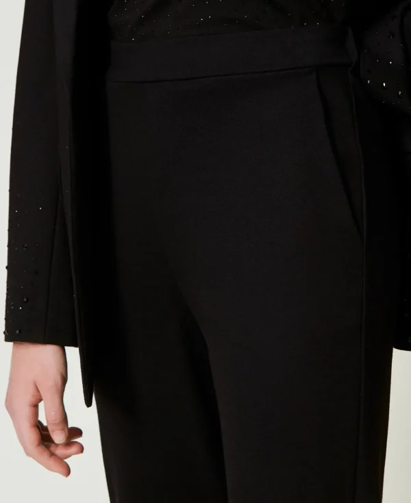 Pantalons Droits Et Cigarette*TWINSET Milano Pantalon Cigarette Avec élastique Noir