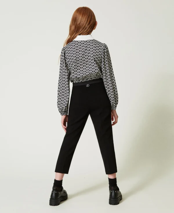 pantalon_cigarette_en_fla_3.webp Pantalons Et Jeans*TWINSET Milano Pantalon Cigarette En Flanelle Noir