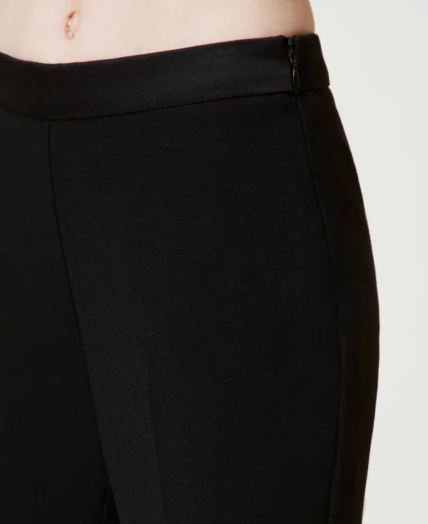 pantalon_cigarette_en_fla_4.webp Pantalons Et Jeans*TWINSET Milano Pantalon Cigarette En Flanelle Noir