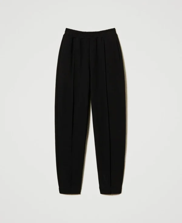 pantalon_cigarette_en_mol_1.webp Pantalons Droits Et Cigarette*TWINSET Milano Pantalon Cigarette En Molleton Noir