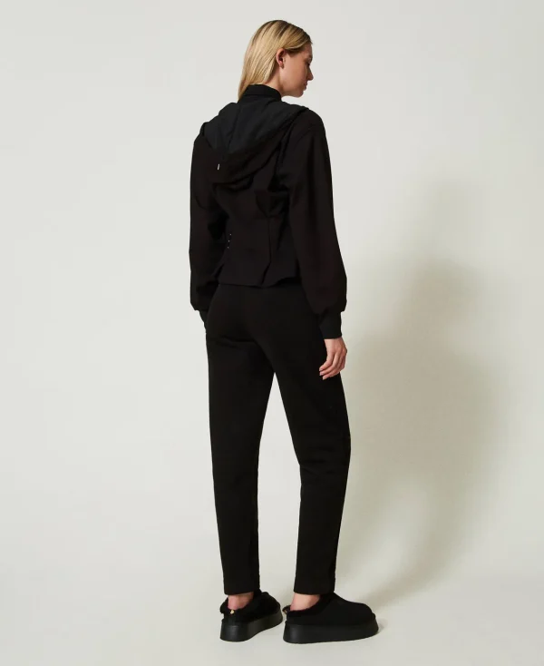 pantalon_cigarette_en_mol_3.webp Pantalons Droits Et Cigarette*TWINSET Milano Pantalon Cigarette En Molleton Noir