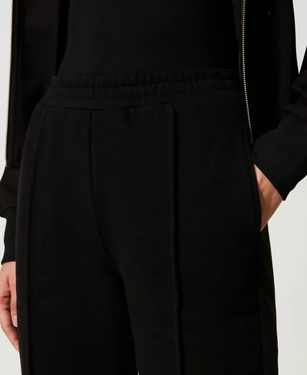 pantalon_cigarette_en_mol_4.webp Pantalons Droits Et Cigarette*TWINSET Milano Pantalon Cigarette En Molleton Noir