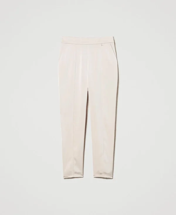pantalon_cigarette_en_sat_1.webp Pantalons Droits Et Cigarette*TWINSET Milano Pantalon Cigarette En Satin Rose Cloud Pink