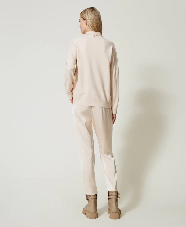 pantalon_cigarette_en_sat_3.webp Pantalons Droits Et Cigarette*TWINSET Milano Pantalon Cigarette En Satin Rose Cloud Pink