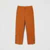 pantalon_cropped_avec_bou_1.webp Pantalons Élégants*TWINSET Milano Pantalon Cropped Avec Boutons Marron Cuir