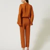 pantalon_cropped_avec_bou_4.webp Pantalons Élégants*TWINSET Milano Pantalon Cropped Avec Boutons Marron Cuir