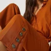 pantalon_cropped_avec_bou_5.webp Pantalons Élégants*TWINSET Milano Pantalon Cropped Avec Boutons Marron Cuir