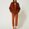 pantalon_cropped_avec_bou_6.webp Pantalons Élégants*TWINSET Milano Pantalon Cropped Avec Boutons Marron Cuir