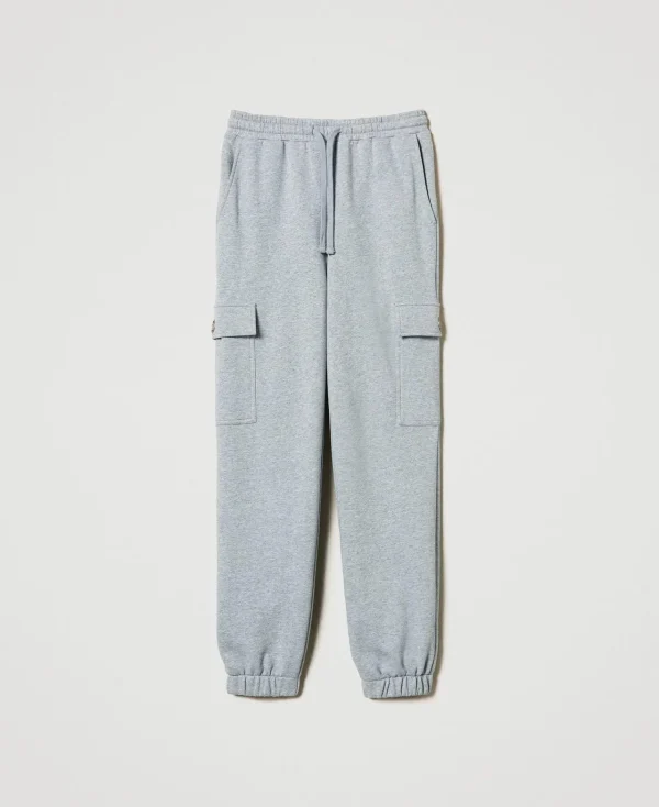 Pantalons Cargo | Pantalons De Jogging*TWINSET Milano Pantalon De Jogging En Molleton Avec Oval T Gris moyen chiné