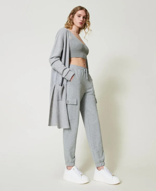 Pantalons Cargo | Pantalons De Jogging*TWINSET Milano Pantalon De Jogging En Molleton Avec Oval T Gris moyen chiné