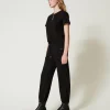pantalon_de_jogging_en_mo_2.webp Pantalons De Jogging*TWINSET Milano Pantalon De Jogging En Molleton Avec Satin Noir