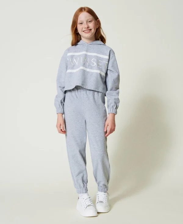 Pantalons Et Jeans*TWINSET Milano Pantalon De Jogging En Molleton Gris Mélangé Clair
