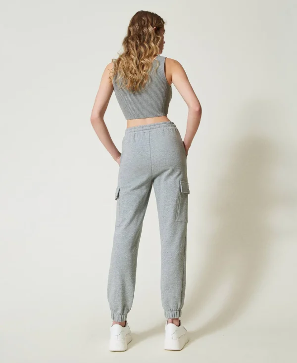 Pantalons Cargo | Pantalons De Jogging*TWINSET Milano Pantalon De Jogging En Molleton Avec Oval T Gris moyen chiné