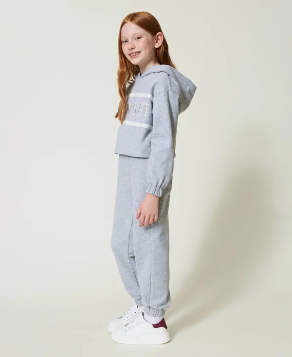 Pantalons Et Jeans*TWINSET Milano Pantalon De Jogging En Molleton Gris Mélangé Clair